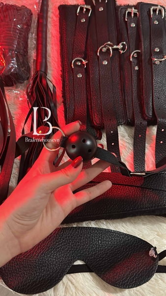 Bộ đồ 8 món phụ kiện LOVE ME HARDER SET PK275 da PU phối lông mềm Bralettehousevm