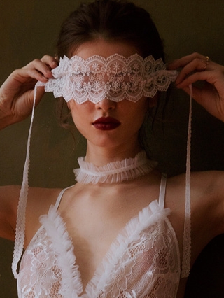 [𝐂𝐡𝐞 𝐭𝐞̂𝐧 - 🔥𝐇𝐨𝐚̉ 𝐭𝐨̂́𝐜] Bịt mắt ren PK1867 JAVI ren phụ kiện cột dây gợi cảm quyến rũ Bralettehousevn