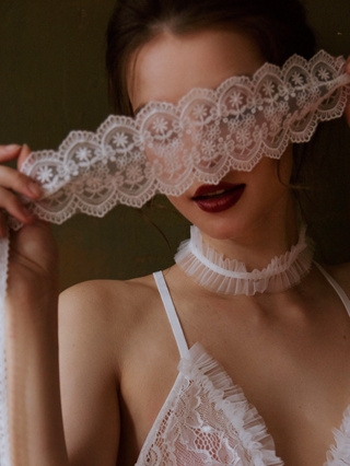 [𝐂𝐡𝐞 𝐭𝐞̂𝐧 - 🔥𝐇𝐨𝐚̉ 𝐭𝐨̂́𝐜] Bịt mắt ren PK1867 JAVI ren phụ kiện cột dây gợi cảm quyến rũ Bralettehousevn