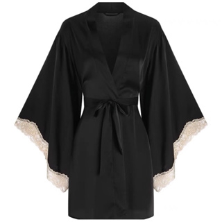 [𝐂𝐡𝐞 𝐭𝐞̂𝐧 -🔥𝐭𝐨̂́𝐜] S1975 Choàng ngủ nữ lụa satin phối ren sang chảnh cao cấp Bralettehous Choàng Tequila