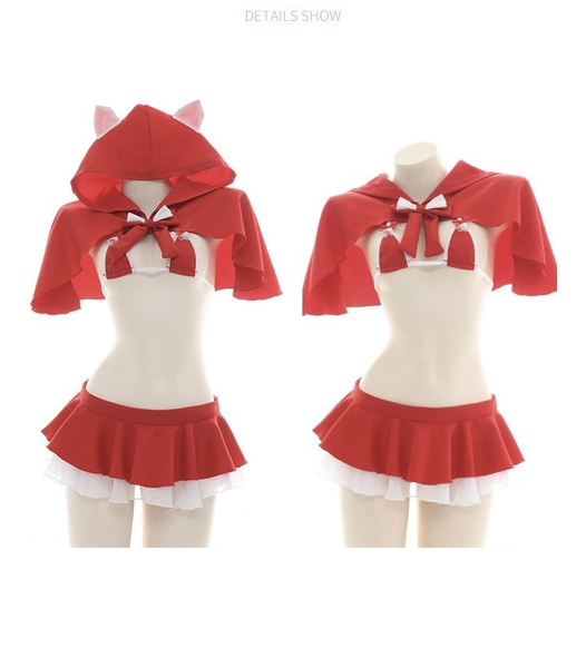 [Tặng choàng nón] Bộ đồ hoá trang Cô bé quàng khăn đổ kèm nón đủ phụ kiện S1913 Bralettehousevn