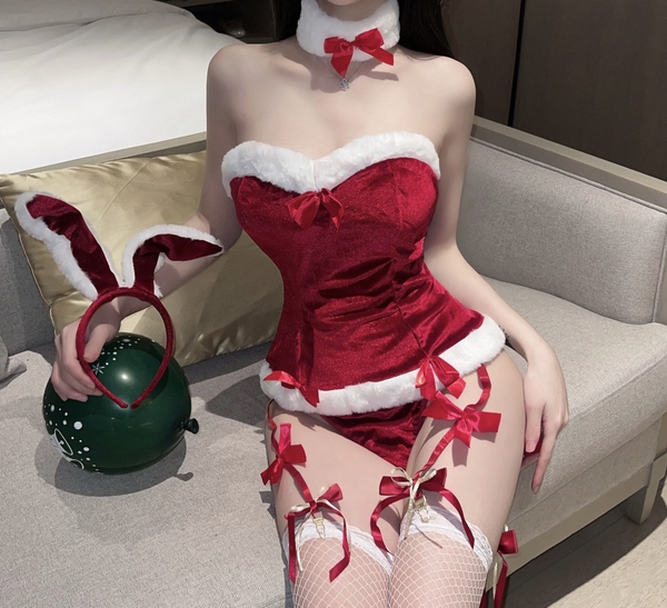 [KÈM CHOKER + CÀI] Christmas Eve Set S1943 chất nhung dày dặn Bralettehousevn