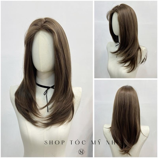 Tóc Giả Mỹ Nhi Da Đầu Dệt Kim V2DK010 Cúp Layer Lửng 45cm