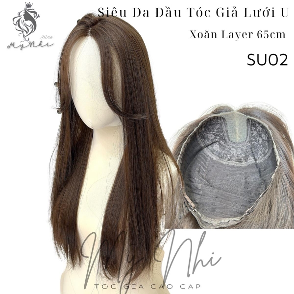 Siêu Da Đầu Lưới U SU02 Tóc Giả Mái Bay Tóc Thẳng Tự Nhiên