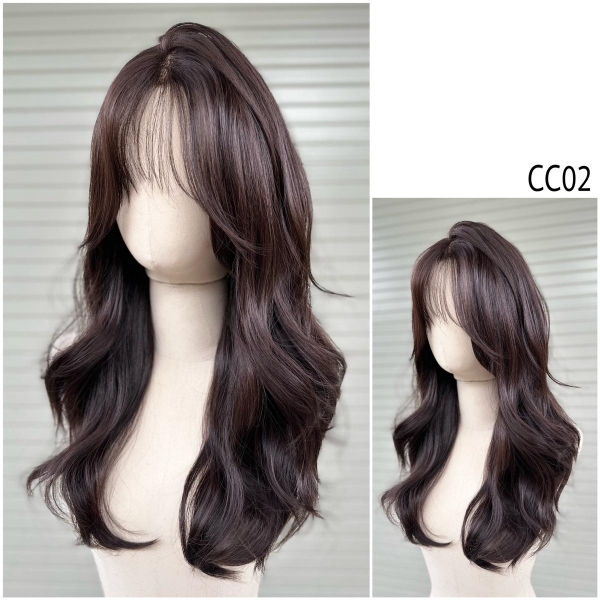 Siêu Da Đầu Tóc Giả Mái Thưa Lưới T CC02 Xoăn Layer (kèm dưỡng / lưới / lược / miếng dán)