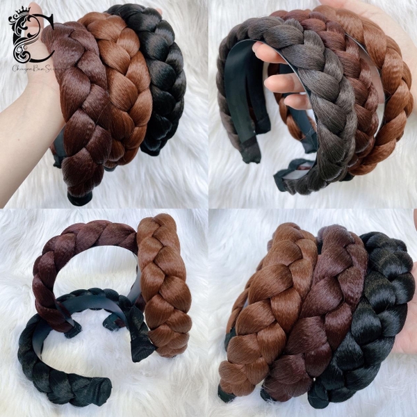 Bờm Tóc Tết Tơ Dập Phồng nhiều màu sắc