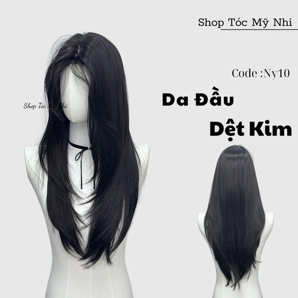 Tóc Giả Mỹ Nhi Da Đầu Tỉ Lệ Dệt Kim NY10 Thẳng Cúp dài
