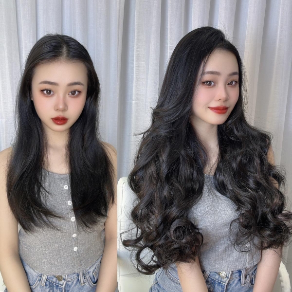 Tóc Kẹp 6 phím Nữ Xoăn Tóc Giả Light Baby 60cm