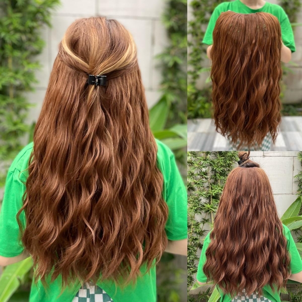 Tóc Kẹp U xù phồng Gợn sóng ku19