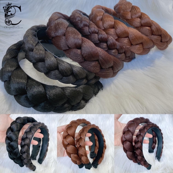 Bờm Tóc Tết Tơ Dập Phồng nhiều màu sắc