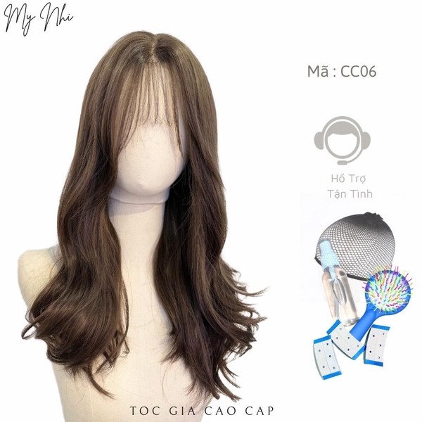 Siêu Da Đầu Tóc Giả Lưới T CC06 Mái Thưa (dưỡng + lược + lưới + miếng dán)
