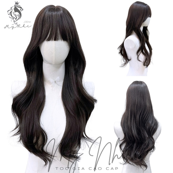 Tóc Giả Nguyên Đầu Dệt Kim CH001 Xoăn Layer Mái Thưa 65cm