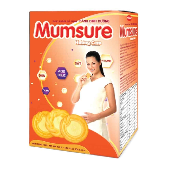 Bánh dinh dưỡng Mumsure Cam hộp 165g Bibica Essence of Confectionery