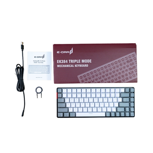 BÀN PHÍM CƠ EDRA EK384 TRIPLE MODE - BETA BLUE SWITCH (USB-C, WIRELESS ...