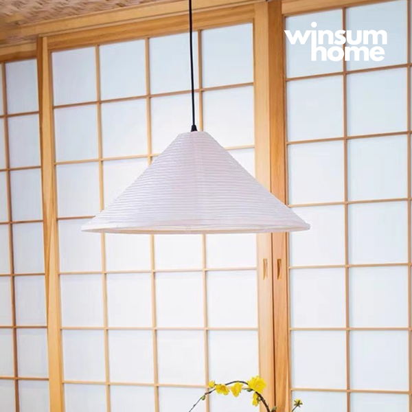 Đèn thả akari hình nón, chao đèn giấy phong cách Nhật Bản