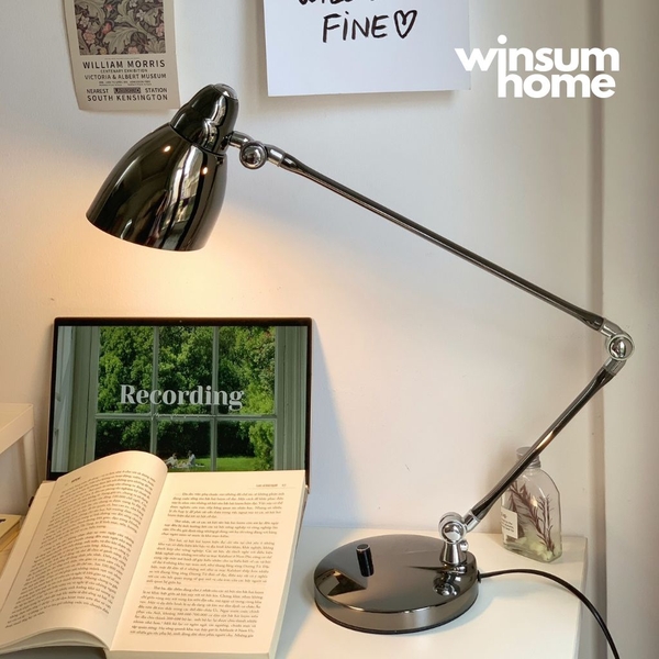 Đèn nordic để bàn làm việc, khung hợp kim điều chỉnh, bóng đèn 3 chế độ sáng bảo vệ mắt - DBB