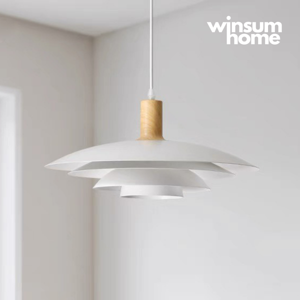 Đèn thả trần PH5 phối vân gỗ phong cách Bắc Âu