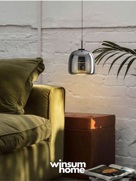 Đèn thả đầu giường thủy tinh tráng gương, dây thay đổi chiều dài - DPB13