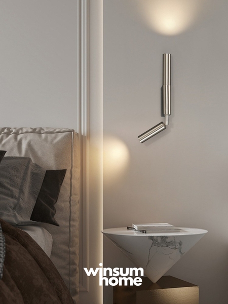 Đèn gắn tường 2 đầu, đèn ngủ đầu giường có chỉnh xoay các hướng sáng - Winsum Home