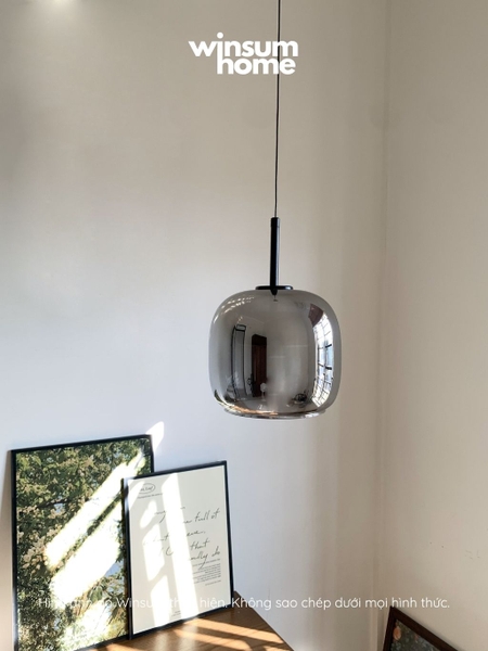 Đèn thả đầu giường thủy tinh tráng gương, dây thay đổi chiều dài - DPB13