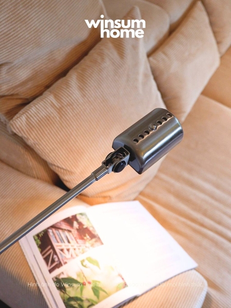 Đèn sàn Lumina Dalphine, đèn đọc sách điều chỉnh độ sáng phong cách công nghiệp DSA05