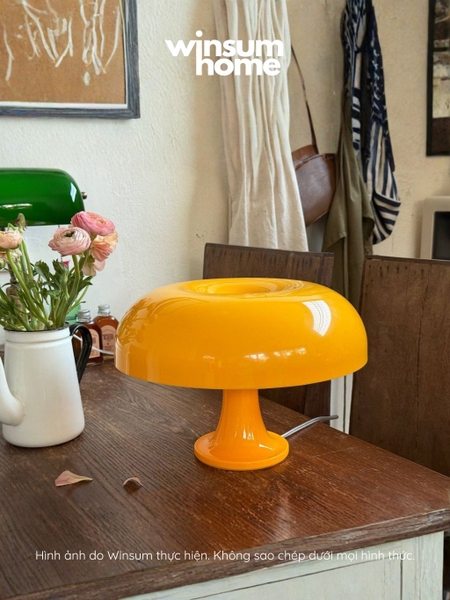 Đèn bàn Nesso màu vàng dáng nấm, đèn bàn trang trí ánh sáng ấm - winsum home