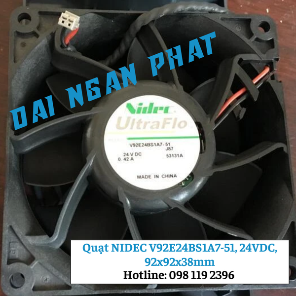 New Nidec V92E24BS1A7-51 Inverter Cooling Fan 9CM 9238 24V0.42A