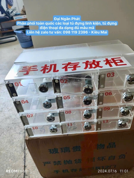 Tủ Locker 12 15 20 25 Ngăn Nhựa Trong Suốt Lưu Trữ Điện Thoại Có Chìa Khóa Có Khe Đựng Bảng Tên Cho Nhân Viên