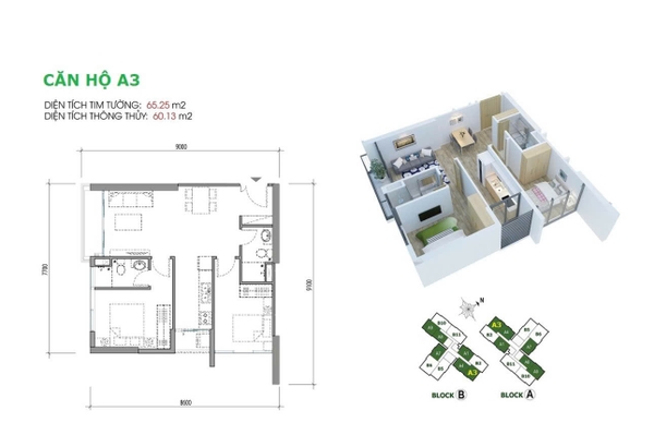 BÁN CĂN HỘ ECO GREEN 2 PHÒNG NGỦ 66M2 GIÁ TỐT VIEW ĐẸP