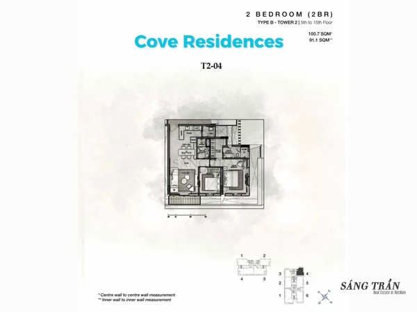 🔥 COVE RESIDENCE THỦ THIÊM – 2PN | 100M²