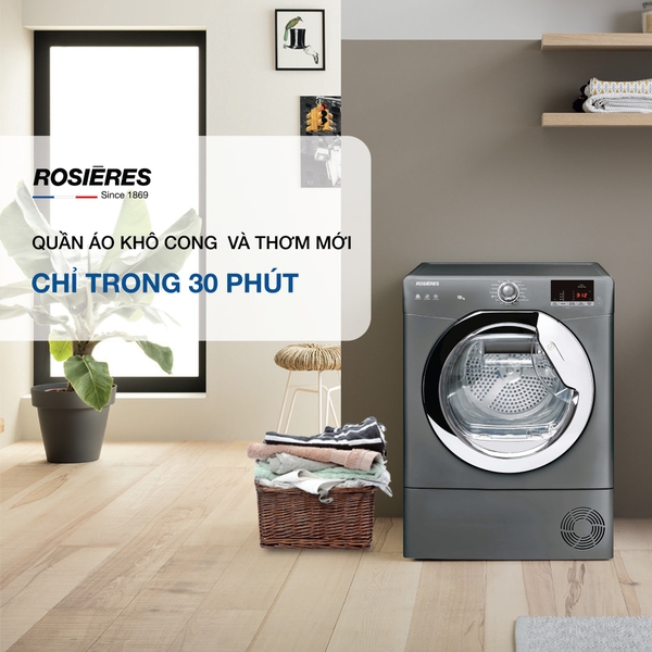 Máy sấy độc lập 10kg Rosieres RILSC10DGR-04