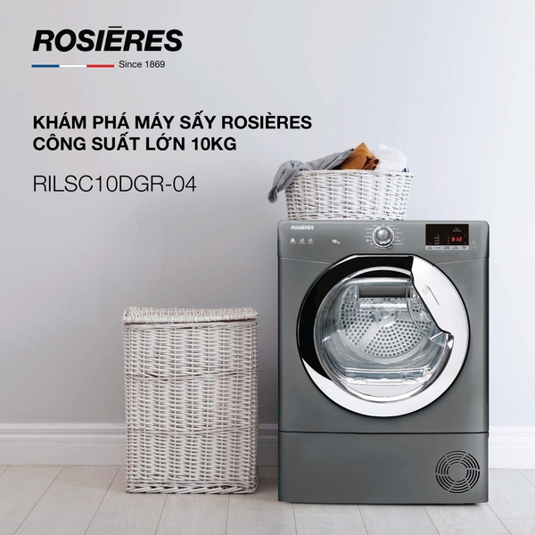 Máy sấy độc lập 10kg Rosieres RILSC10DGR-04