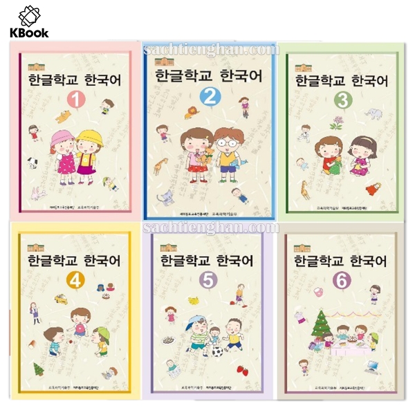 [Bản màu] Combo Giáo trình tiếng Hàn cho trẻ em 1-6 - 한글학교 한국어 1-6
