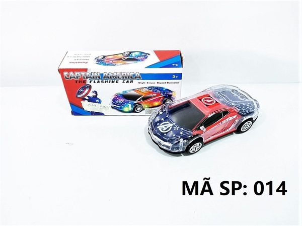 _014  HỘP XE HƠI LAMBORGHINI CAPTIAN AMERICA PIN NHẠC, ĐÈN LED 3D