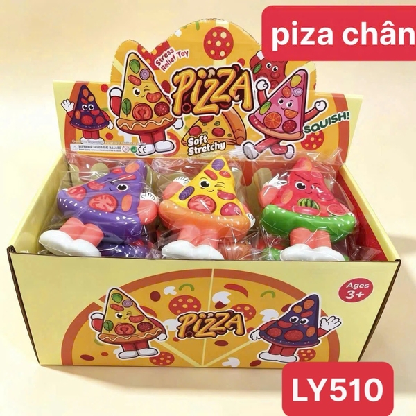 LY510 LỐC SQUISHY PIZZA CHÂN 12 CÁI