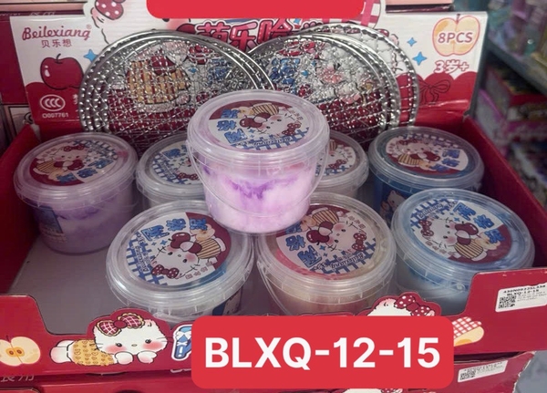BLXQ-12-15  HỘP 8 HŨ SLIME GIỎ XÁCH KITTY (2 KIỂU)