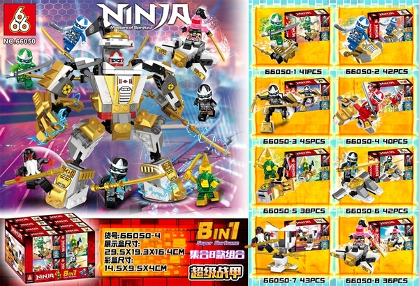 66050  HỘP LOGO RÁP ROBO NINJA 8 IN 1 HỘP 16C 666