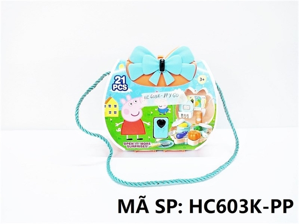 HC603K-PP  HỘP VALI TÚI XÁCH BẾP 21 MIẾNG HEO HỒNG