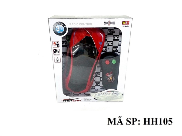 HH105  HỘP XE HƠI ĐIỀU KHIỂN 3 ĐỘNG TÁC ĐÈN 3D, KHÔNG SẠC, TL 1:26