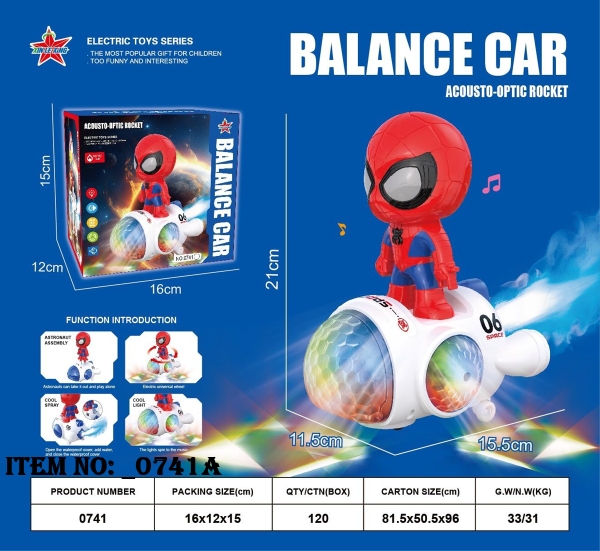 _0741A  HỘP SIÊU NHÂN NHỆN LÁI HỎA TIỄN PIN PHUN KHÓI