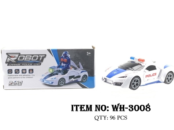 WH-3008  HỘP XE HƠI CẢNH SÁT PIN ĐÈN BIẾN HÌNH ROBO