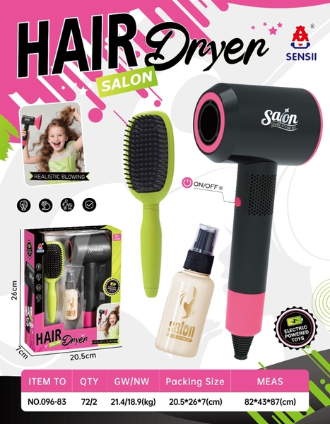 _096-83  HỘP TRANG ĐIỂM MÁY SẤY, LƯỢC, CHAI XỊT TÓC