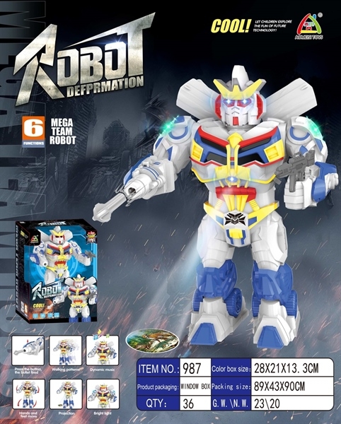 987  HỘP ROBO PIN CHIẾU HÌNH KHỦNG LONG