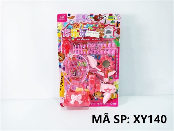 XY140  VỈ TRANG ĐIỂM MÁY SẤY, TÚI XÁCH, CÀI, GƯƠNG HOA, LÁ, MÓNG TAY GIẢ