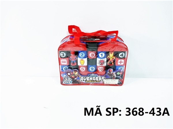 368-43A  TÚI RÁP GIỎ XÁCH NHÀ + 2C SIÊU NHÂN (IRON MAN, NHỆN) 52 MIẾNG