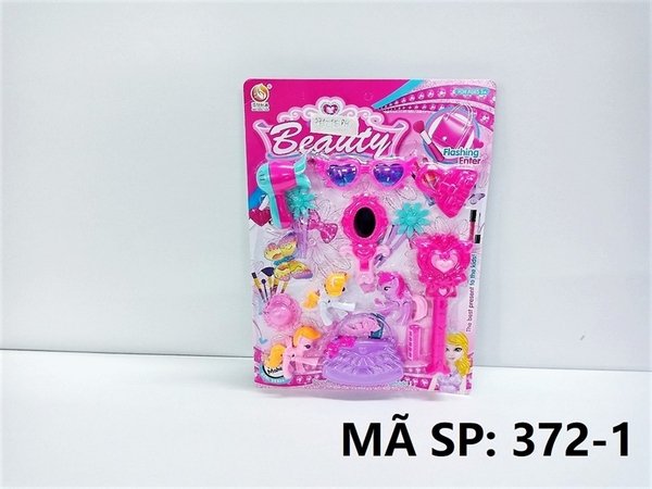 372-1  VỈ TRANG ĐIỂM TÚI XÁCH, MẮT KIẾNG, GƯƠNG, TRƯỢNG, 3C NGỰA PONY