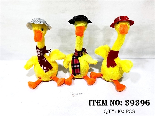 39396  TÚI VỊT NHỒI BÔNG PIN NHẠI TIẾNG NÓN, KHĂN CHOÀNG (OPP)
