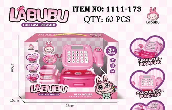1111-173  HỘP MÁY TÍNH TIỀN SIÊU THỊ PIN LABUBU