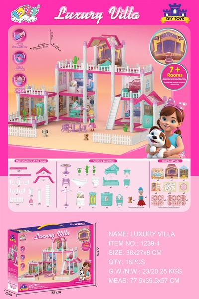 1239-4  HỘP NỘI THẤT NHÀ LẦU 229 MIẾNG