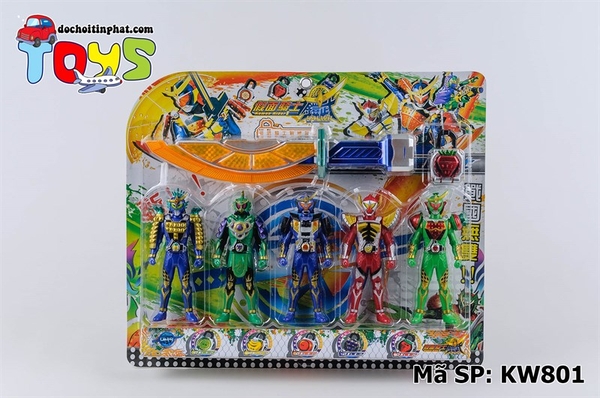 KW801  VỈ SIÊU NHÂN 5T KAMEN RIDER + TAY CẦM, KHÓA DÂU